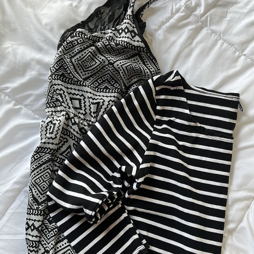 Bundle of Two black and white dresses.